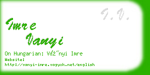 imre vanyi business card